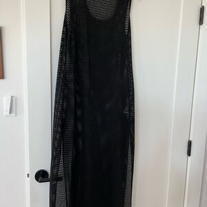 DKNY Black Mesh Swim Coverup